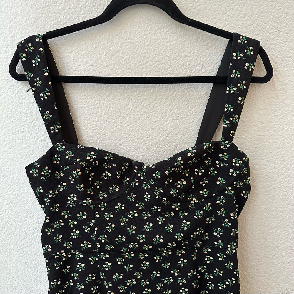Anthropologie Hutch Ditsy Floral Corset Mini Dress Black womens M - Picture 10 of 12